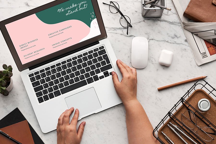 Person Working in Office Setup Person Working in Office Setup